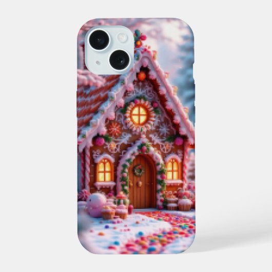 クリスマスのある冬を楽しんで iPhone 15ケース (裏面)