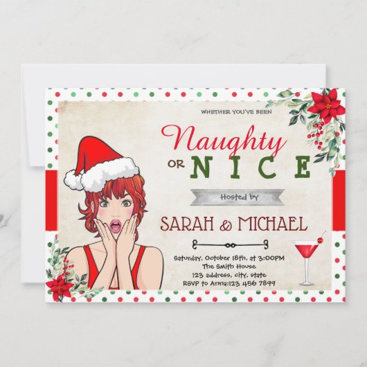 クリスマスのいけな休暇または素敵な招待 招待状 (正面)