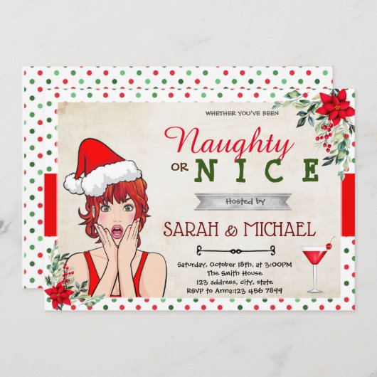 クリスマスのいけな休暇または素敵な招待 招待状 (正面/裏面)