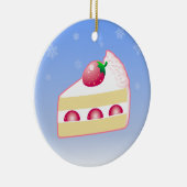 クリスマスのいちごのケーキ セラミックオーナメント (右)