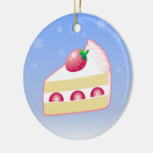 クリスマスのいちごのケーキ セラミックオーナメント (左)