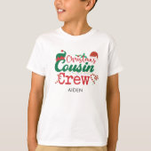 クリスマスのいとこのクルーの小妖精や小人マッチング Tシャツ (正面)
