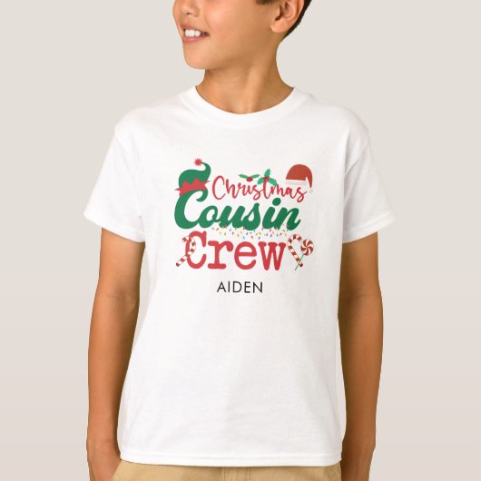 クリスマスのいとこのクルーの小妖精や小人マッチング Tシャツ (正面)