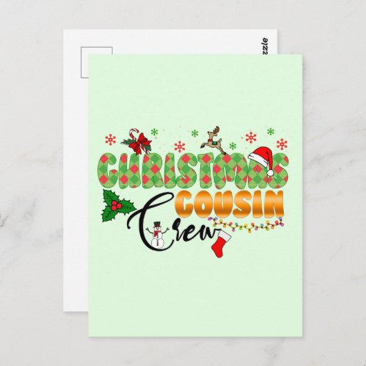 クリスマスのいとこのクルーズファミリー懇親会 ポストカード (正面/裏面)