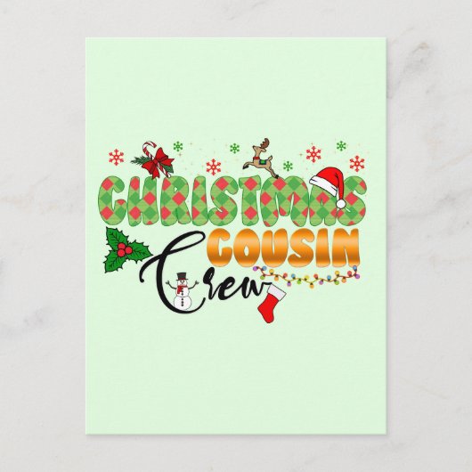 クリスマスのいとこのクルーズファミリー懇親会 ポストカード (正面)