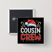 クリスマスのいとこクルーSanta Hat 缶バッジ (正面&裏面)