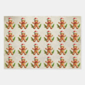 クリスマスのおいしいジンジャーブレッドCookie ラッピングペーパーシート (正面3)