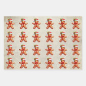 クリスマスのおいしいジンジャーブレッドCookie ラッピングペーパーシート (正面2)