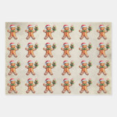 クリスマスのおいしいジンジャーブレッドCookie ラッピングペーパーシート (正面)