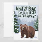 クリスマスのおかしなハイキングでクマが言ったことは？ 招待状 (正面/裏面)