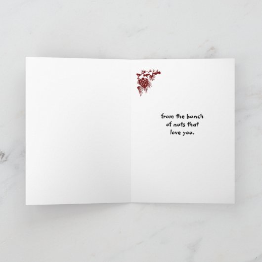 クリスマスのおじいさんナッツ・リスの束から シーズンカード (内部)