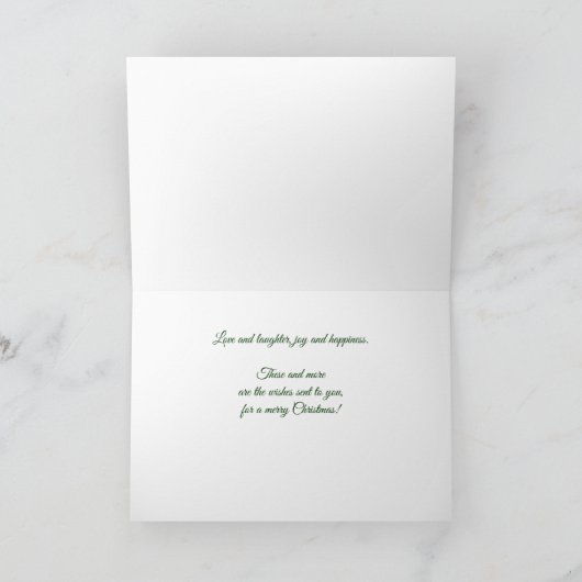 クリスマスのおじさんがホリーとベリーを願って シーズンカード (内部)