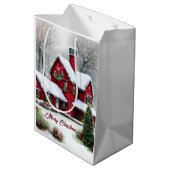 クリスマスのおとぎ話の風景 ミディアムペーパーバッグ (裏面アングル)