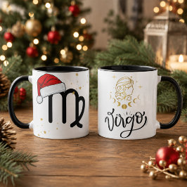 クリスマスのおとめ座サンタ帽子 マグカップ