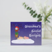 クリスマスのおばあちゃんのレシピカード ポストカード (スタンド正面)