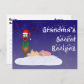 クリスマスのおばあちゃんのレシピカード ポストカード (正面/裏面)