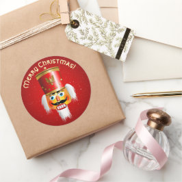クリスマスのおもしろいくるみ割り ラウンドシール