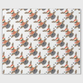 クリスマスのおもしろいなルドルフのバイクもしくは自転車に乗る人のオートバイ ラッピングペーパー (フラット)