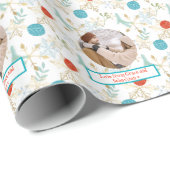 クリスマスのおもしろいパーソナライズされた写真 ラッピングペーパー (ロールコーナー)