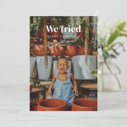 クリスマスのおもしろい休日の写真カードを試した 招待状 (スタンド正面)