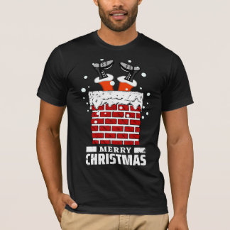 クリスマスのおもしろい煙突 Tシャツ