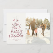 クリスマスのおもしろい赤い写真 シーズンカード (正面)