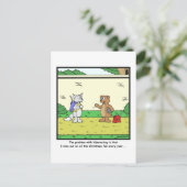 クリスマスのおもしろい: くまの漫画 シーズンポストカード (スタンド正面)