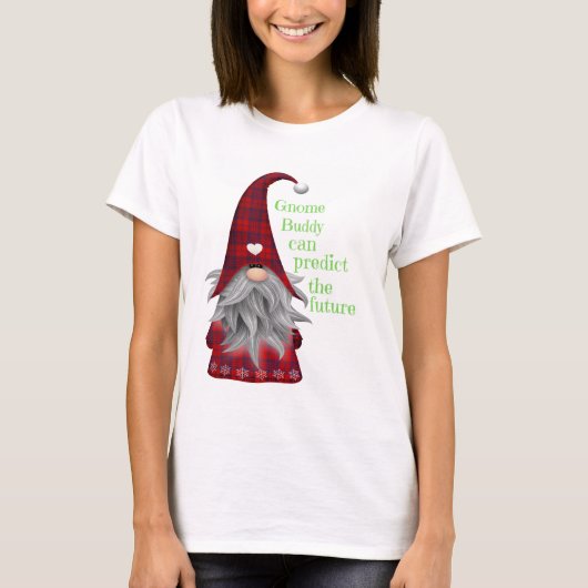 クリスマスのおもしろファッション GNOME BUDDY CAN PREDICT Tシャツ (正面)