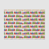 クリスマスのおもちゃの列車およびゼリー菓子 薄葉紙 (正面)