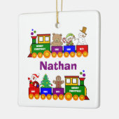 クリスマスのおもちゃの列車 セラミックオーナメント (左)
