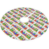 クリスマスのおもちゃの列車 ブラッシュドポリエステルツリースカート (アングル)