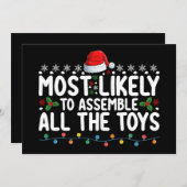 クリスマスのおもちゃをすべて組み立てる可能性が最も高い 招待状 (正面/裏面)