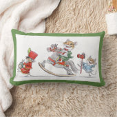 クリスマスのおもちゃパレードの枕 ランバークッション (ブランケット)