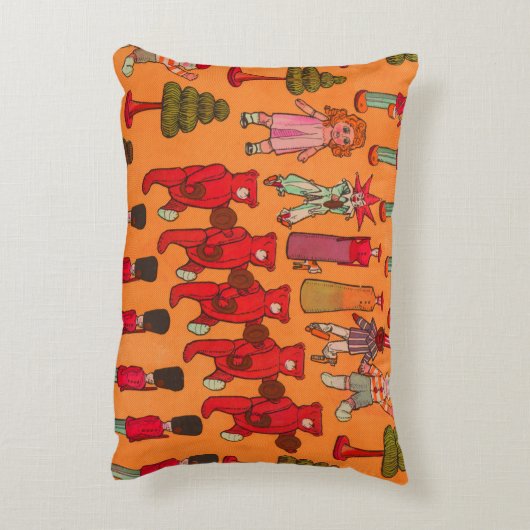 クリスマスのおもちゃヴィンテージ遊子 アクセントクッション (裏面(縦))