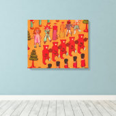 クリスマスのおもちゃヴィンテージ遊子 キャンバスプリント (インサイチュ (ウッドフロア))