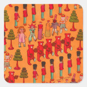 クリスマスのおもちゃヴィンテージ遊子 スクエアシール (正面)