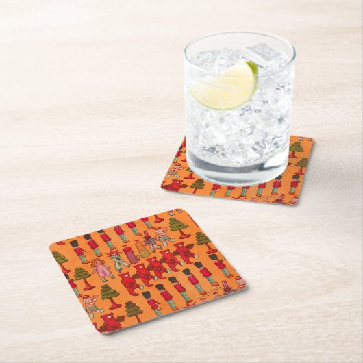 クリスマスのおもちゃヴィンテージ遊子 スクエアペーパーコースター (インサイチュ)