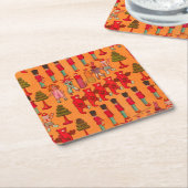 クリスマスのおもちゃヴィンテージ遊子 スクエアペーパーコースター (アングル)