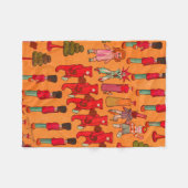 クリスマスのおもちゃヴィンテージ遊子 フリースブランケット (正面(横))