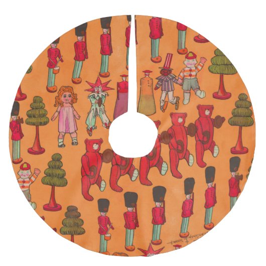 クリスマスのおもちゃヴィンテージ遊子 ブラッシュドポリエステルツリースカート (正面)