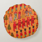 クリスマスのおもちゃヴィンテージ遊子 ラウンドクッション (裏面)