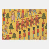 クリスマスのおもちゃヴィンテージ遊子 ラッピングペーパーシート (正面3)