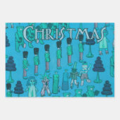 クリスマスのおもちゃヴィンテージ遊子 ラッピングペーパーシート (正面2)