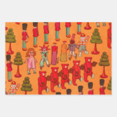 クリスマスのおもちゃヴィンテージ遊子 ラッピングペーパーシート (正面)