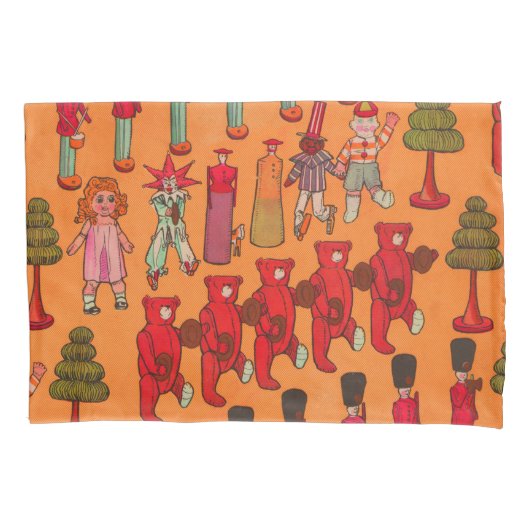 クリスマスのおもちゃヴィンテージ遊子 枕カバー (正面)