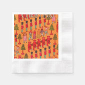 クリスマスのおもちゃヴィンテージ遊子 縁ありカクテルナプキン (正面)