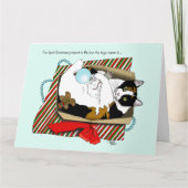 クリスマスのおもちゃ箱猫 カード (正面)