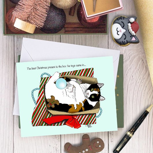 クリスマスのおもちゃ箱猫 カード