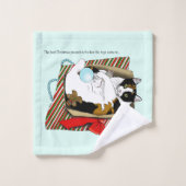 クリスマスのおもちゃ箱猫 バスタオルセット (ウォッシュタオル)