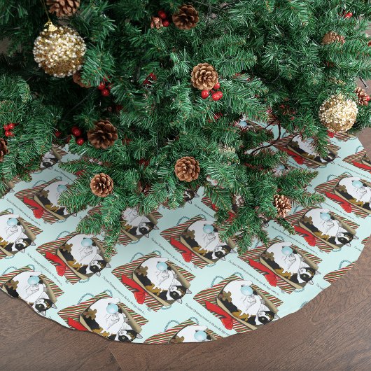 クリスマスのおもちゃ箱猫 ブラッシュドポリエステルツリースカート